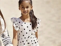 Kids ONLY cloud dancer black dot kjole